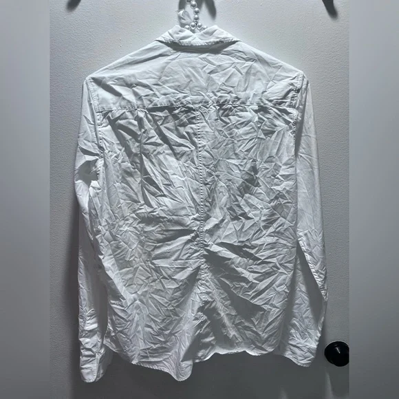 Frank & Eileen Frank & Eileen white Joedy crinkle button down shirt SzSmall EUC - Picture 7 of 9